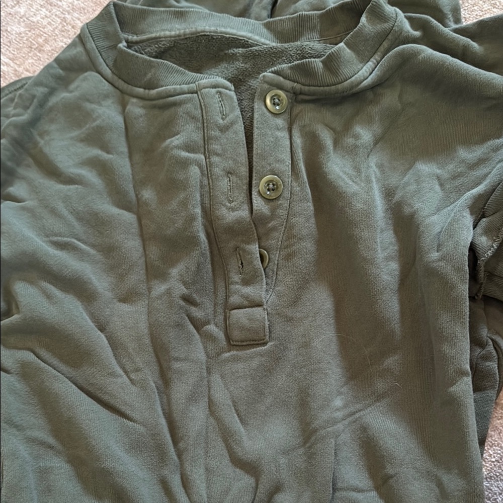 Something Navy Olive Button Down Jumpsuit - image 2